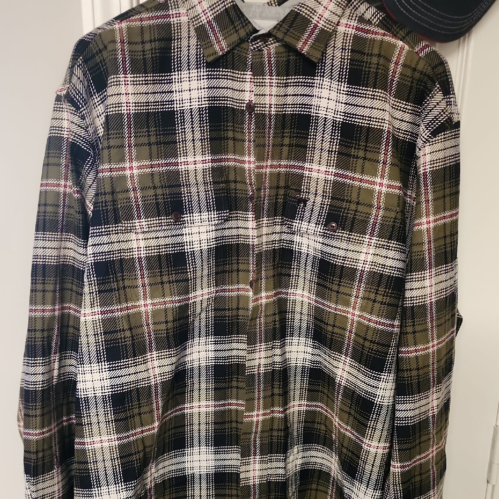 The Black Dog Olive and Black Plaid Shirt